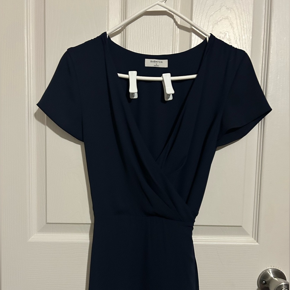 Babaton Deep Blue Midi Wrap Dress